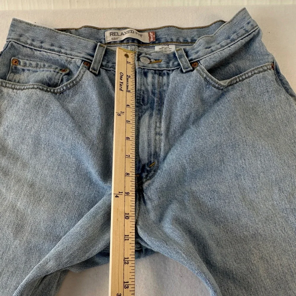 Levis 550 Relaxed Fit Jeans Mens W32 L30 Light Wash Blue Denim 100% Cotton
